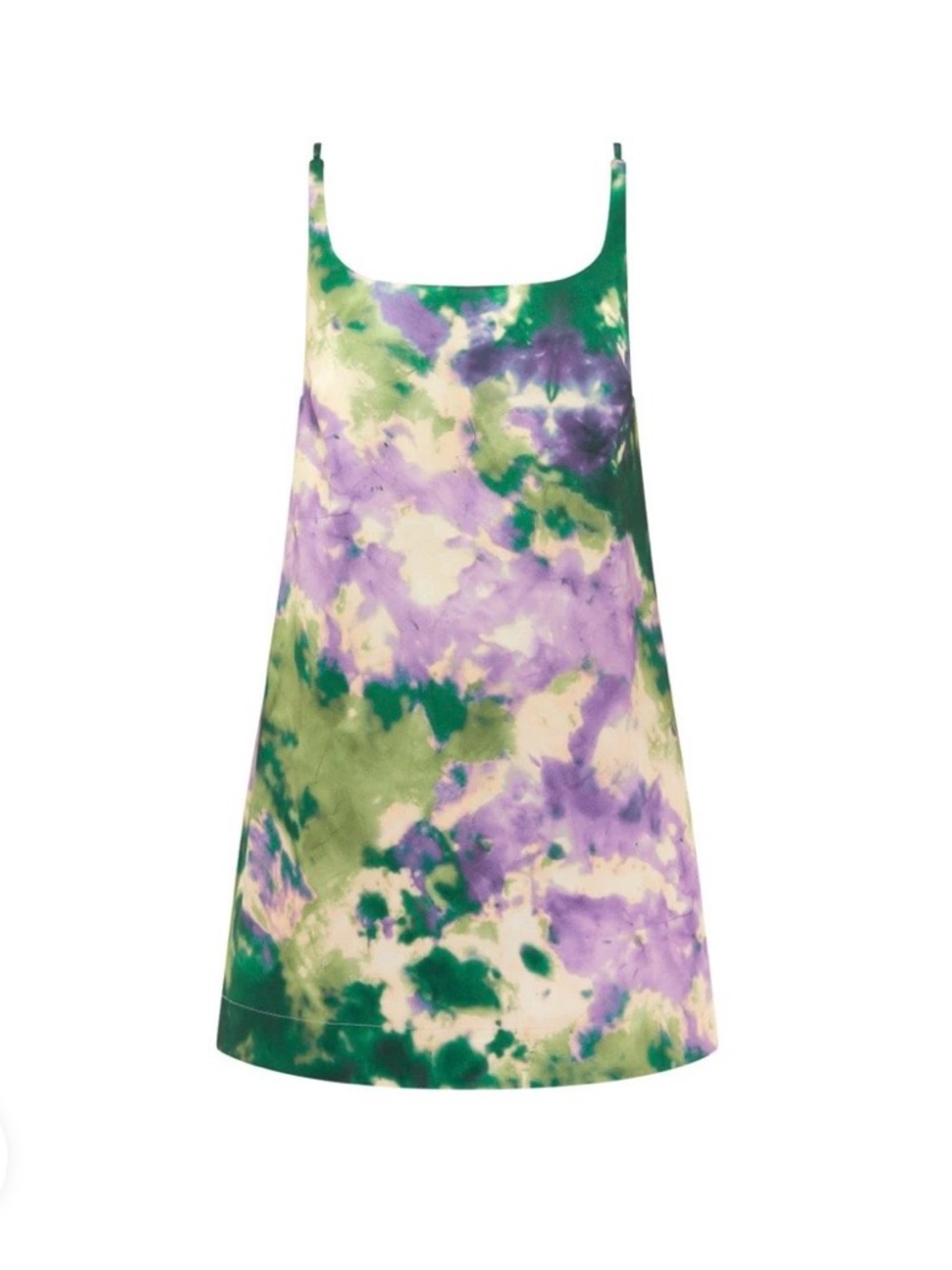 Alemais Alessandra Mini Dress in Green, Lavender & Cream